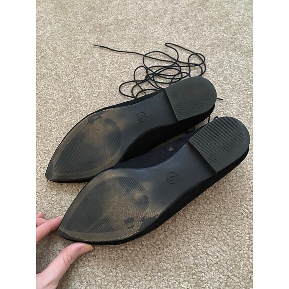 Mossimo Supply Co. Shoes Womens Nalia Black Velvet Lace Up Pointed